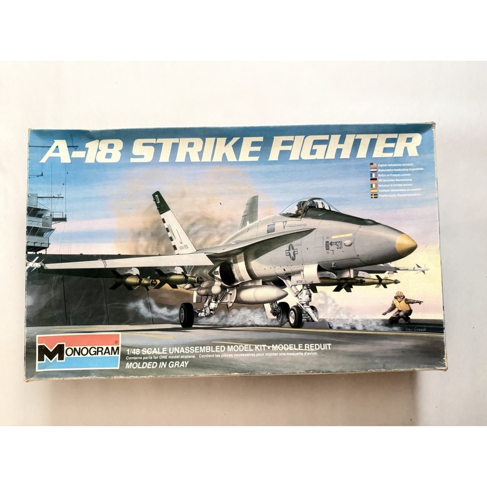 Monogram A-18 Strike Fighter 1/48 Scale Plastic Model Kit 5807 Vintage 1983